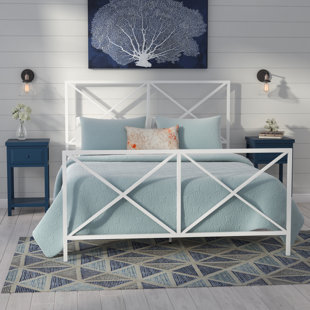 Go to store & view more images Greenlee Queen All-In-One X Gloss White Metal Bed by Beachcrest Home