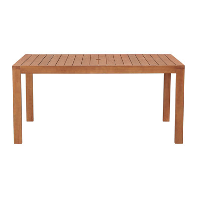 Weston Eucalyptus Wood Outdoor Dining Table - Weather-Resistant, Termite-Resistant, 63 in. W x 37.5 in. D x 29.5 in. H, Sturdy Four-Leg Design, Ideal for Patio and Garden Settings