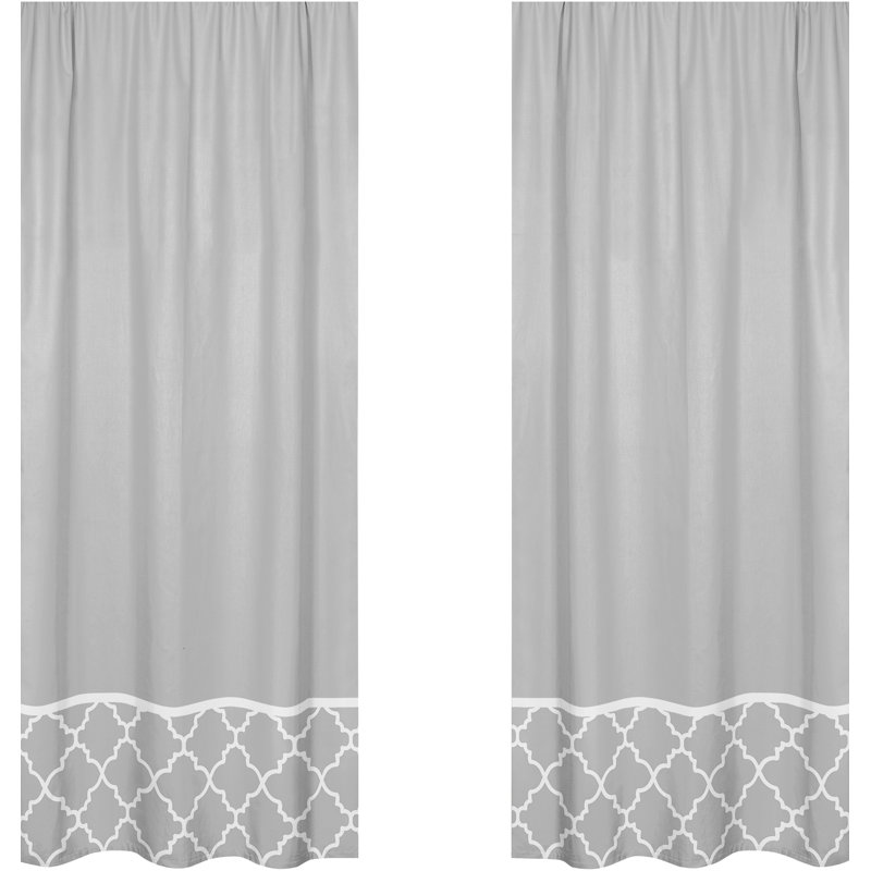 Sweet Jojo Designs Trellis Geometric Semi Sheer Rod Pocket Curtain