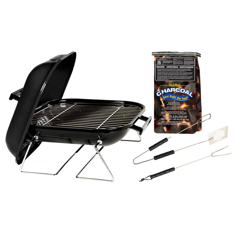 14" Tabletop Charcoal Grill with Charcoal and Tool Set
