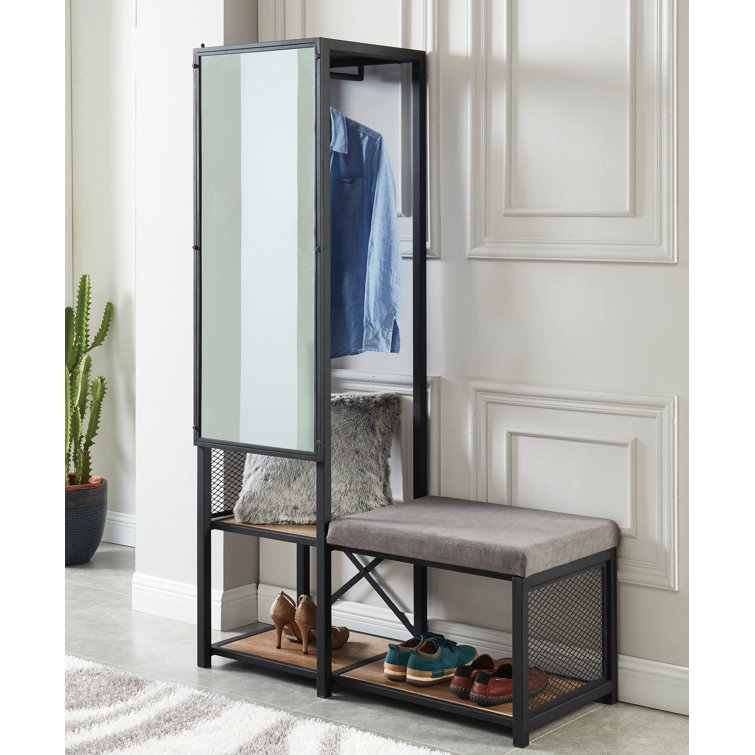 hall tree bench shoe rack