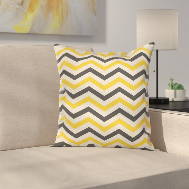 East Urban Home Chevron Large Zigzags Square Cushion Pillow Cover