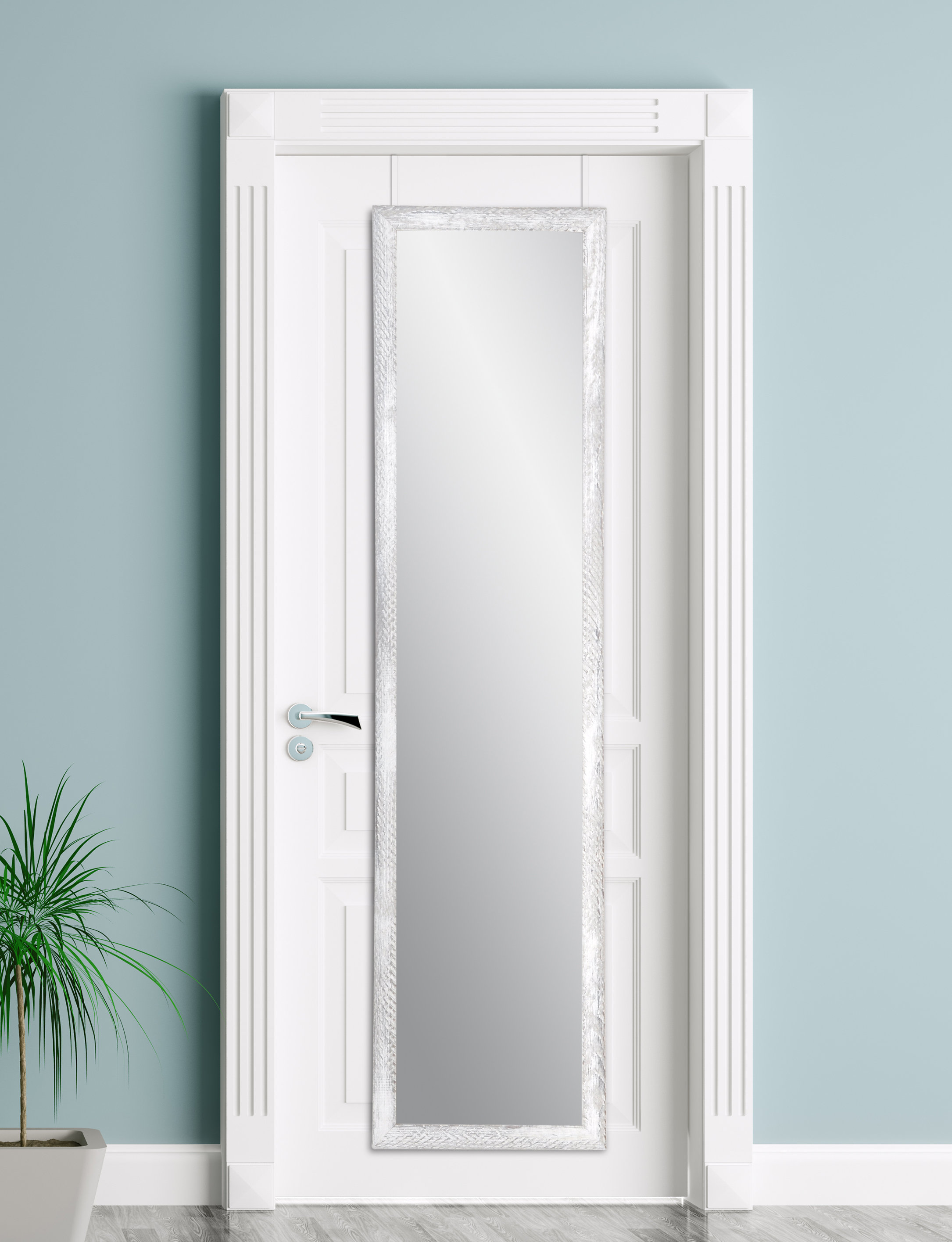 Kwan Farmhouse Slim Over The Door Full Length Mirror