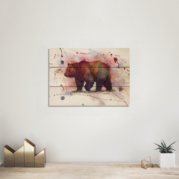 C Home Decor Wall Art Grizzly Bear Jumping Art Print / Canvas Print Poster 