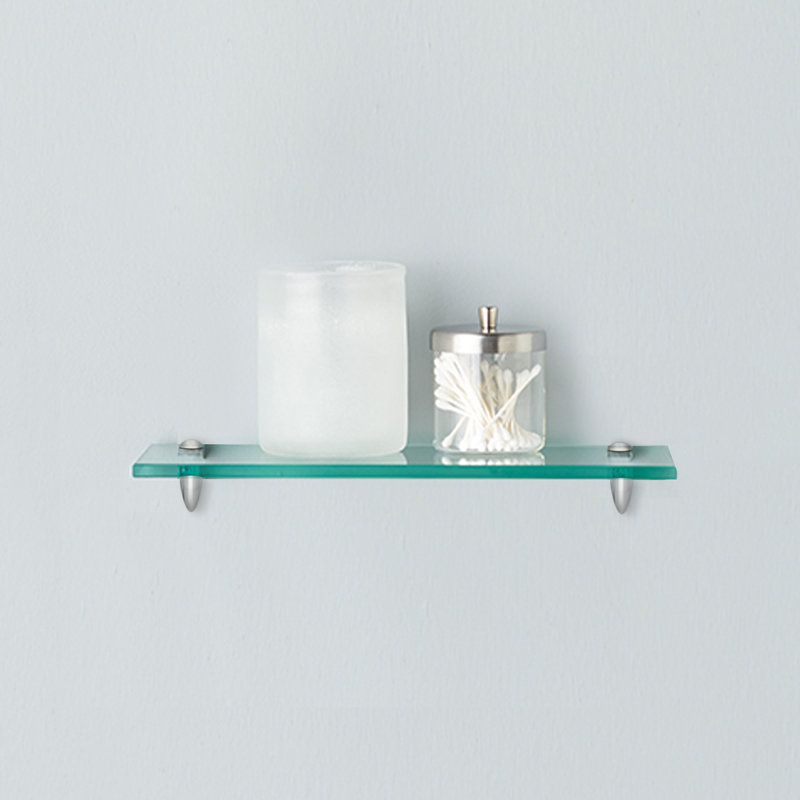 House Of Hampton Momento Shelf Kit With Chrome Brackets Wall Chrome Brackets Wall Shelf