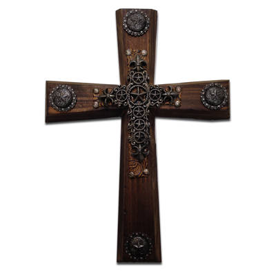 Amonogramartunlimited Cross Mounted On Rustic Wooden Board Wall