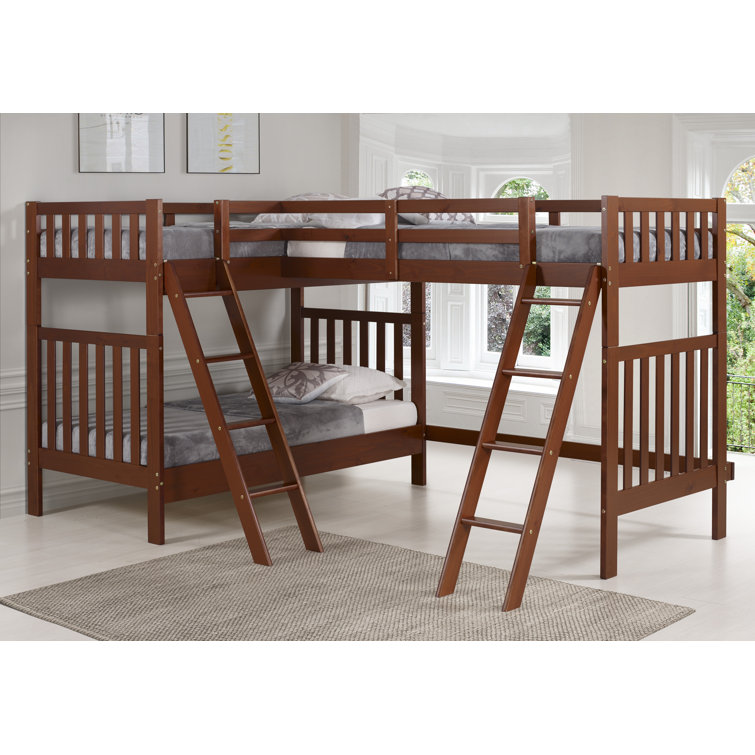 l shaped 3 bunk beds