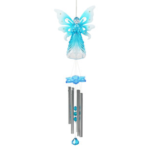 Angel Fish Solar Power LED Wind Chime Flashes At Night Chimes New 