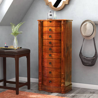 Zakhar Free Standing Jewelry Armoire With Mirror Reviews Birch