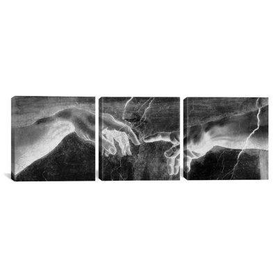 The Creation of Adam II by Michelangelo Di Lodovico Buonarroti Simoni by Michelangelo 3 Piece Painting Print on Wrapped Canvas Set Vault W Artwork Siz