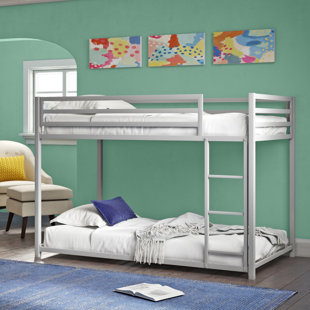 Details about   Twin over Twin Bunk Bed w/ Sturdy Steel Frame& Headboards&Convertible to 2Beds 