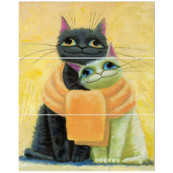 East Urban Home Cute Cats Couple Graphic Art Print Multi Piece