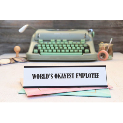 Personalized Desk Plate Office Sign Stamp Out Inc Holder Color Black Holder Sign Color White Sign