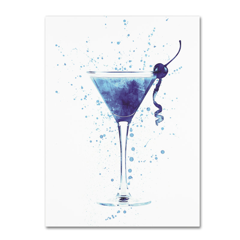 Wrought Studio Cocktail Drinks Glass Watercolor I Graphic Art Print On Wrapped Canvas Wayfair
