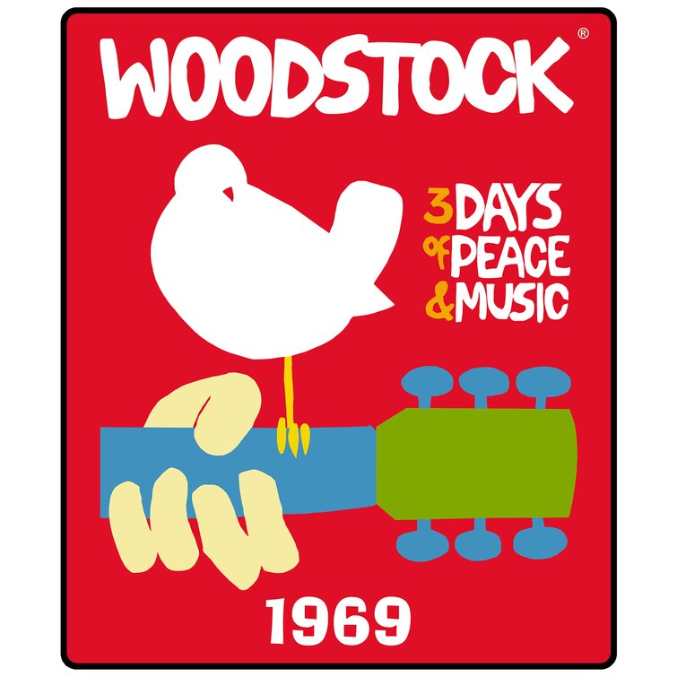 Ramatex International WOODSTOCK 1969 POSTER THROW | Wayfair.ca