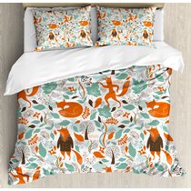 1 Comforter Cover 2Pillow Shams Quilt Bedding Set Full Size Fox Bedding Set- Muscular Sports Fox Mascot