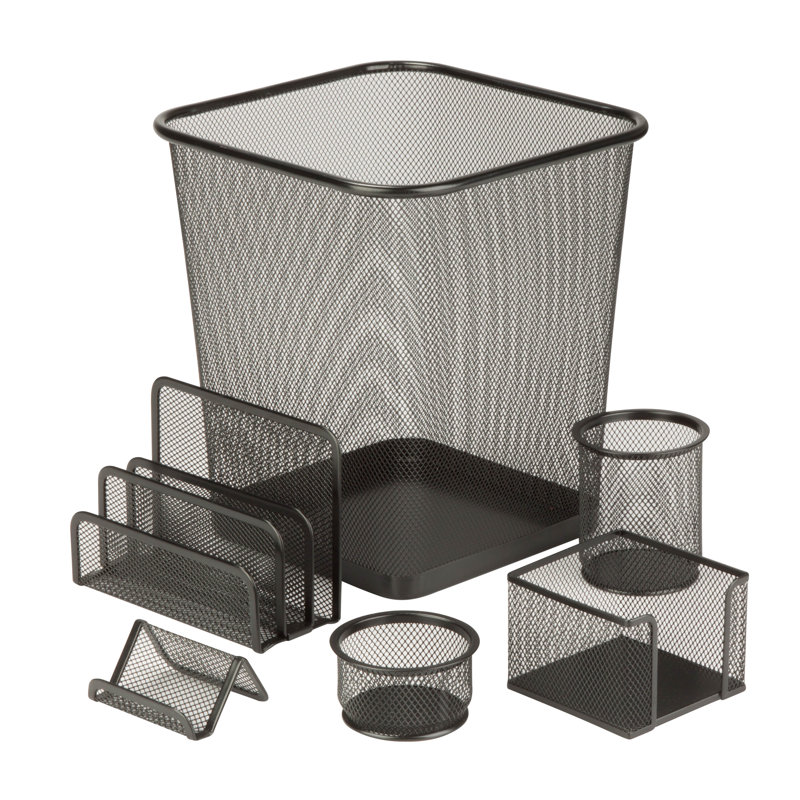 gosport 6 piece steel mesh desk organizer set