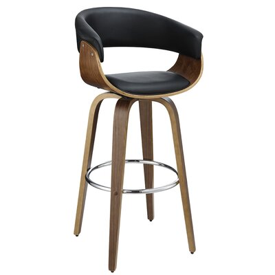 39 Swivel Bar Stool Wildon Home Upholstery Black