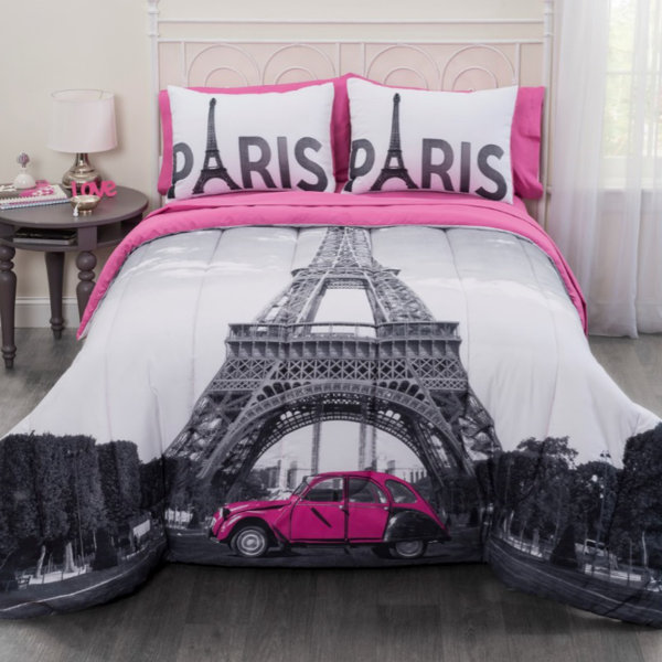 Casa Paris Eiffel Tower Reversible Comforter Set Reviews Wayfair