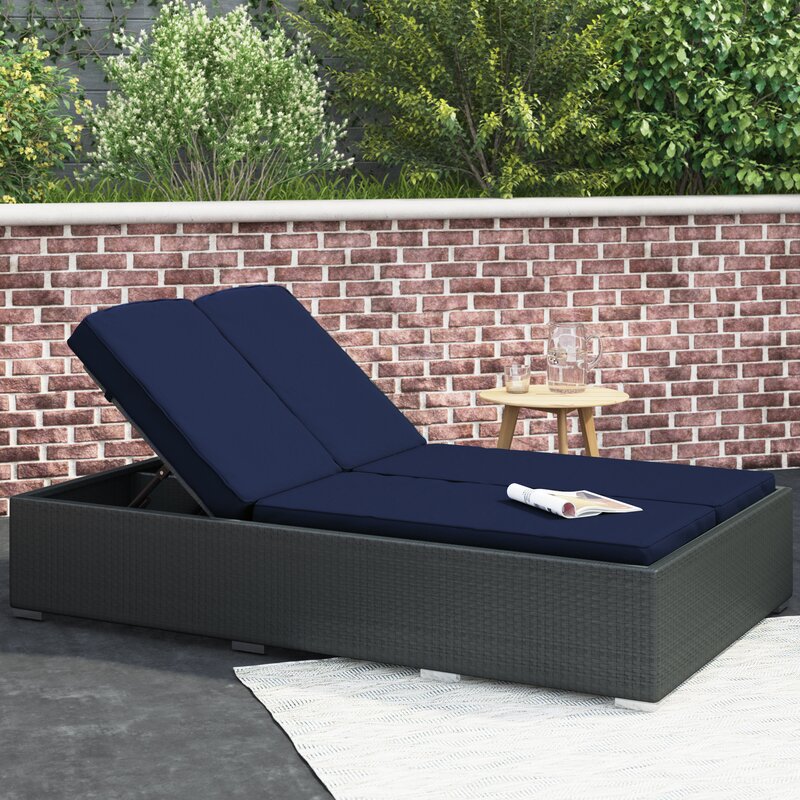 Brayden Studio® Tripp Sunbrella® Double Reclining Chaise ...