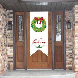 Outdoor Door Decoration Merry Christmas Banner Front Door Cover Holiday ON34 