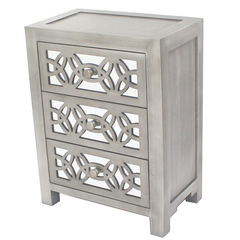 Dimattia Mirrored 3 Drawer Accent Chest & Reviews Joss & Main