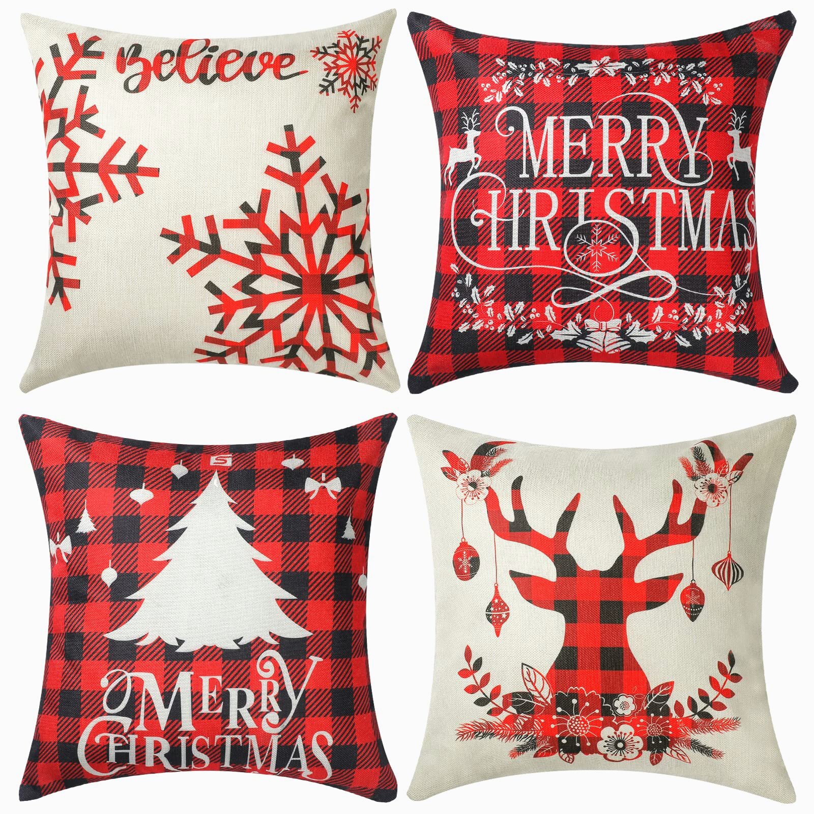 Merry Christmas Pillow Case Sofa Throw Cushion Cover Pillowcase Home Car Decor 