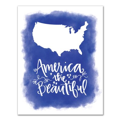 'America the Beautiful' Textual Art on Wrapped Canvas Winston Porter