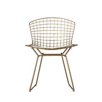 gold wire chair with cushion