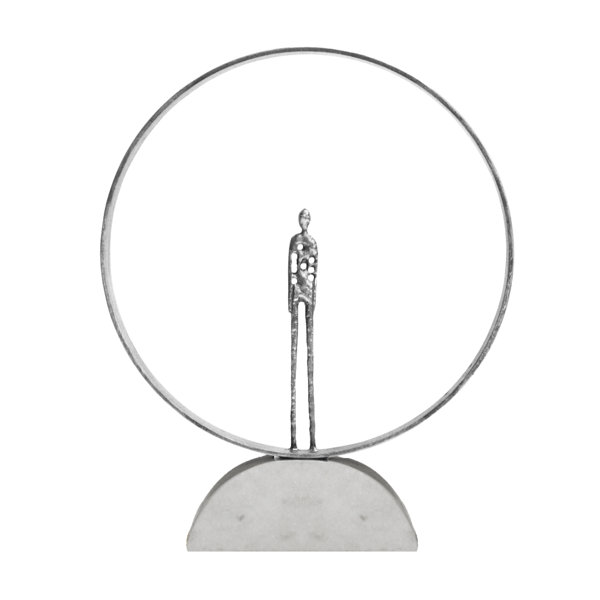 Worldsaway Ring Sculpture With Abstract Bar Why Marble Base Wayfair