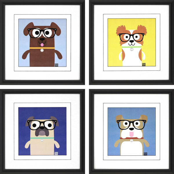 Red Barrel Studio Bow Wow I By Todd 4 Piece Picture Frame Graphic Art Print Set On Paper Wayfair