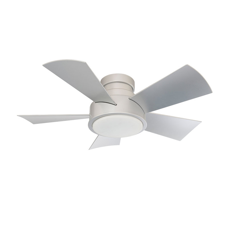 Vox 5 Blade Outdoor Led Smart Flush Mount Ceiling Fan With Wall Control And Light Kit Included
