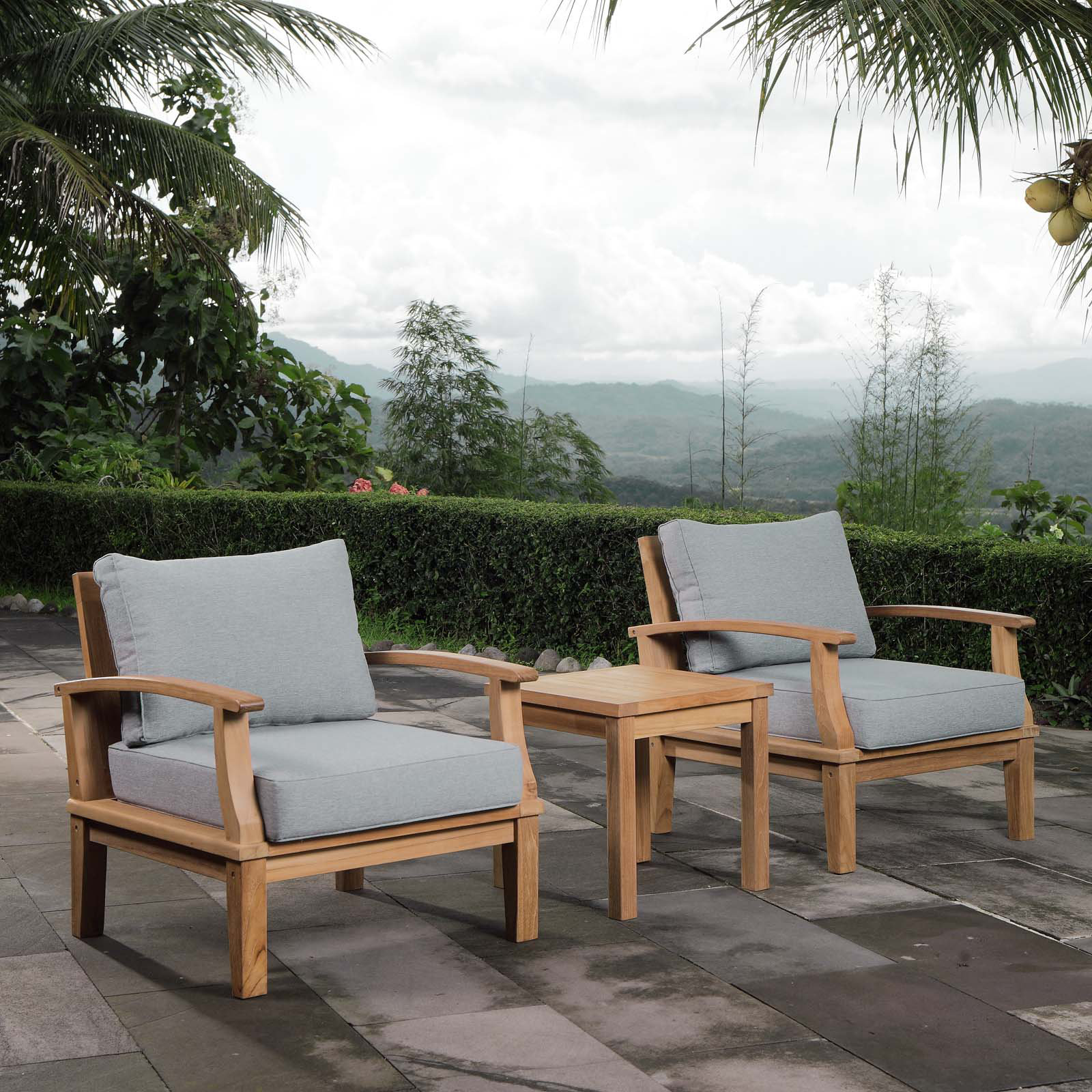 Elaina 3 Piece Teak 2 Person Seating Group With Cushions Reviews