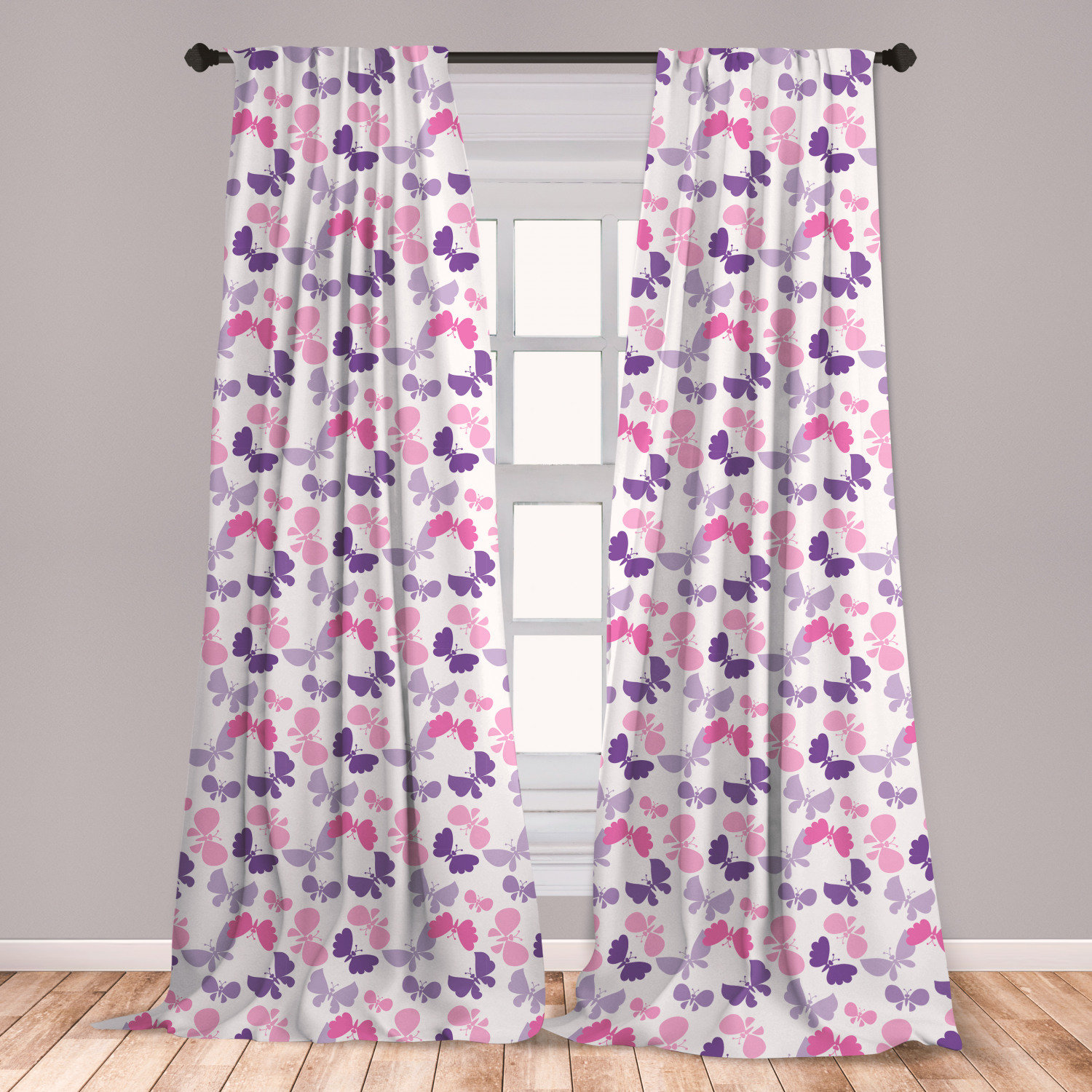 East Urban Home Butterfly Room Darkening Rod Pocket Curtain Panels