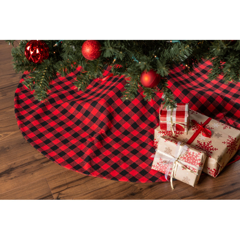 Damion Red And Black Buffalo Checkered Holiday Tree Skirt