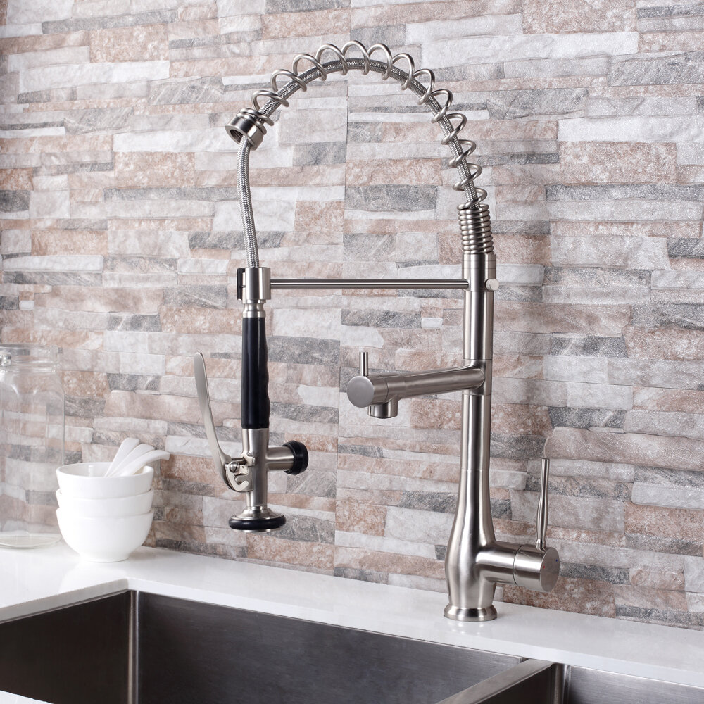 Mocoloo Pull Down Single Handle Kitchen Faucet | Wayfair