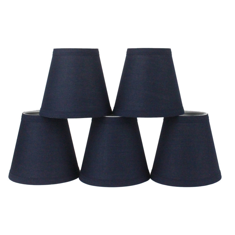 Charlton Home 4 5 H Cotton Empire Candelabra Shade Clip On In Navy Blue Wayfair
