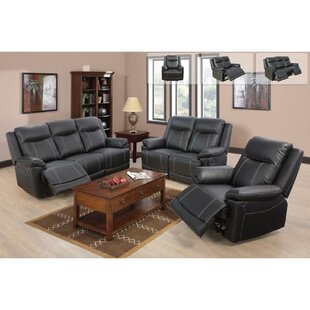 3 Piece Faux Leather Reclining Living Room Set by pon living