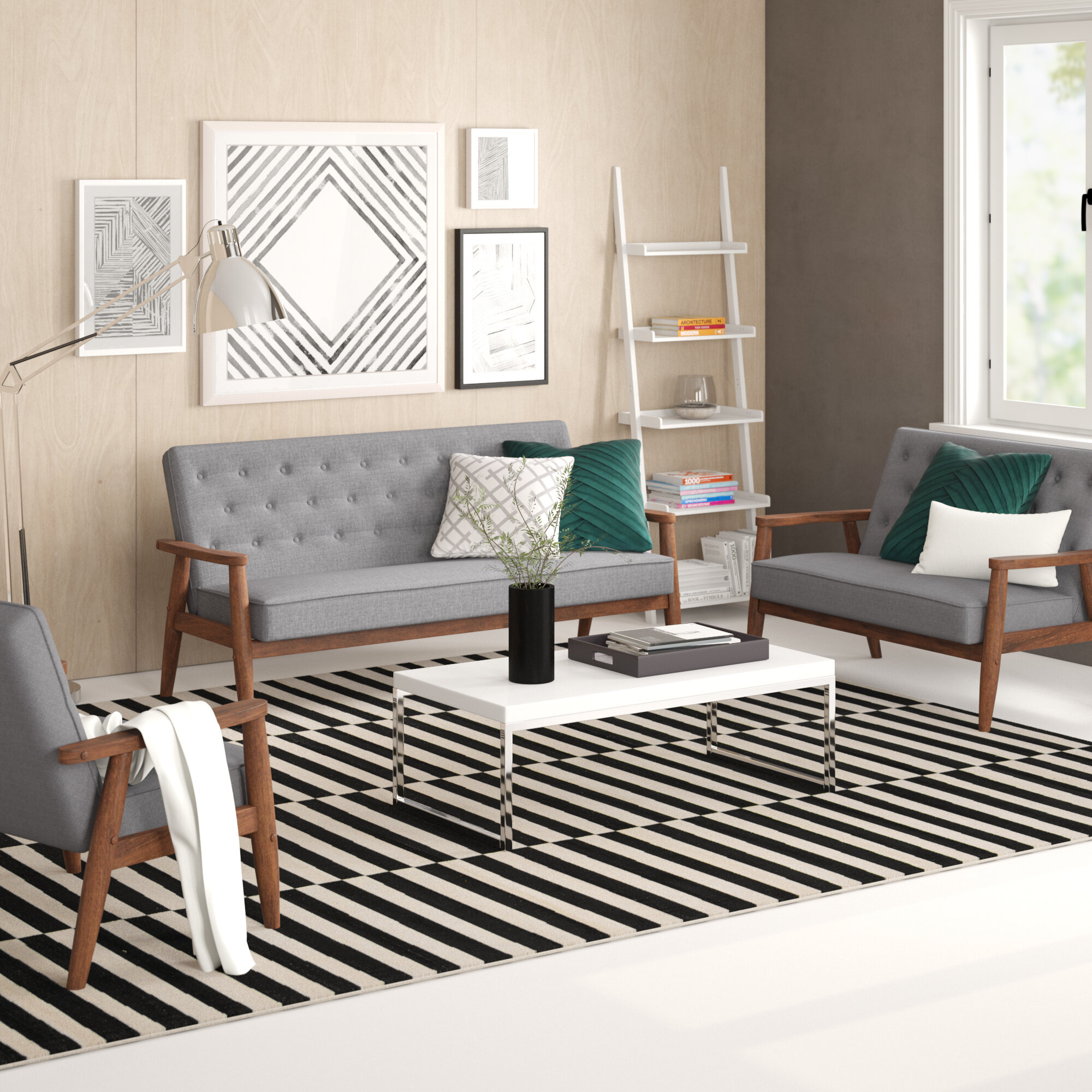 Zipcode Design Zoee 3 Piece Living Room Set Reviews Wayfair