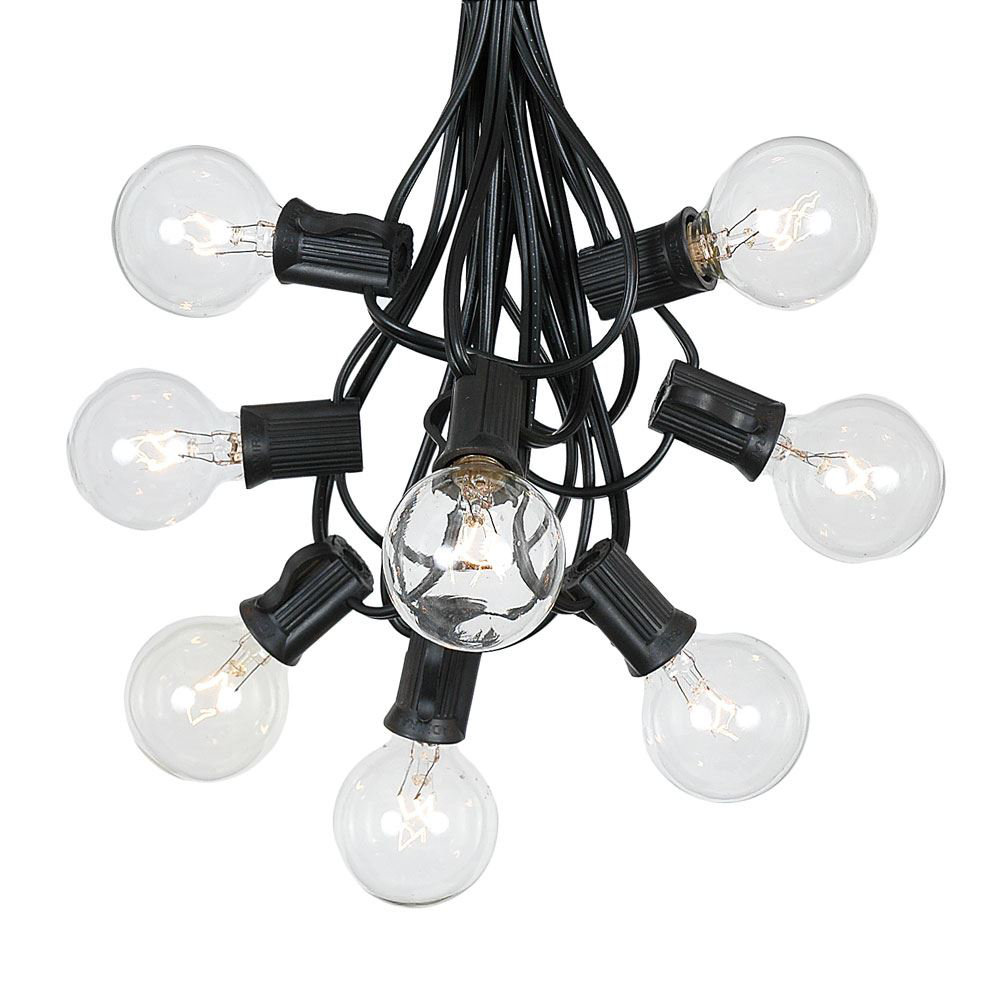 100', 50' and 25' Lengths G40 LED Clear Outdoor Patio Globe String Lights 