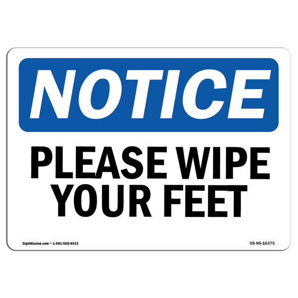 Signmission Please Wipe Your Feet Sign 