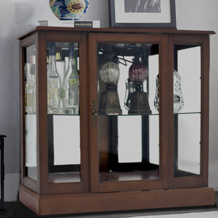 Display Cabinets You Ll Love Wayfair Franklyn Lighted Console Curio Cabinet