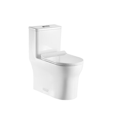 Burdon 128 Gpf Water Efficient Elongated One Piece Toilet Seat Included Swiss Madison