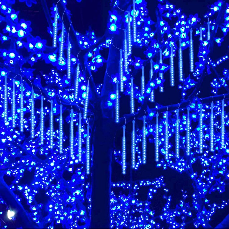 144 LED Meteor Shower String Lights Tree Lamp 8 Tube LED String Light Xmas BLUE 