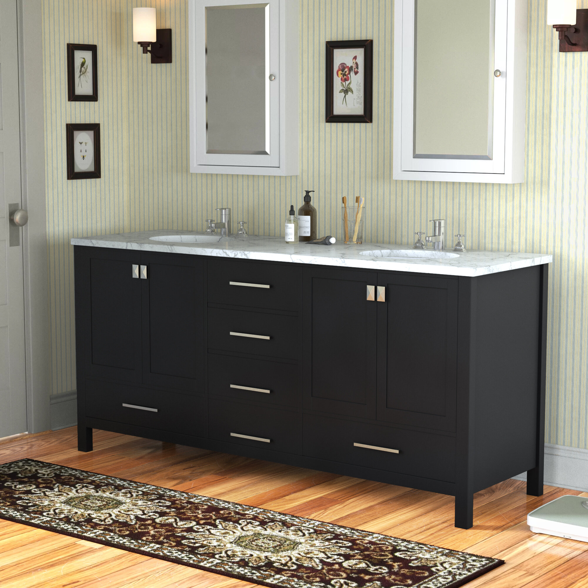 Andover Mills Broadview 72 Double Bathroom Vanity Set Reviews Wayfair