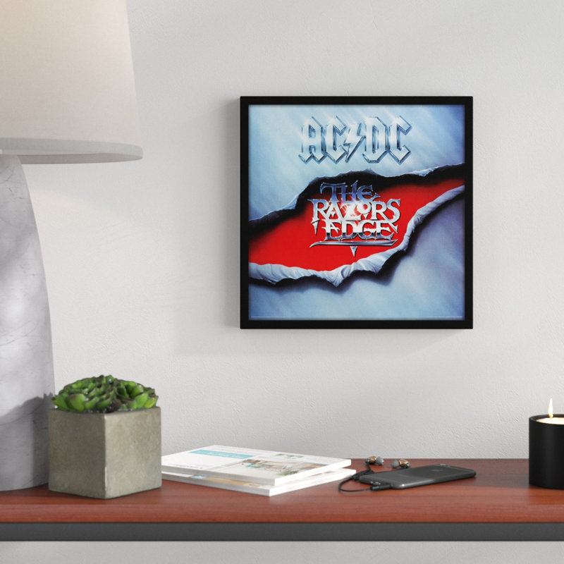 East Urban Home Acdc The Razors Edge Album Cover Framed Wall Art Wayfair Co Uk