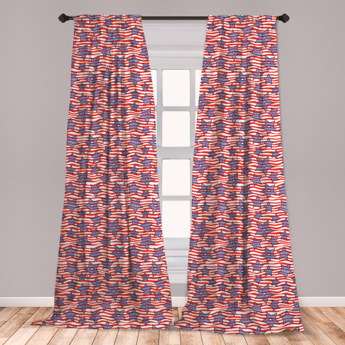 East Urban Home Ambesonne 4th Of July Window Curtains Wavy