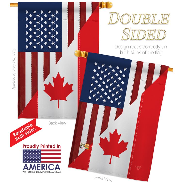 Breeze Decor 58190 US Canada Friendship 2-Sided Impression Garden Flag 13 x...