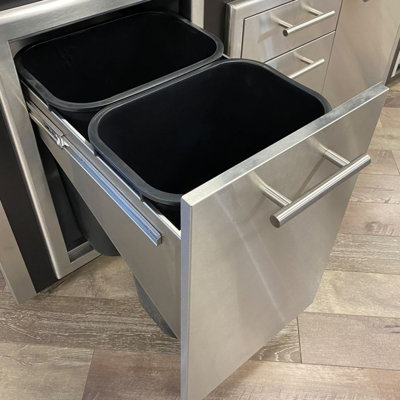 Stainless Counter Systems Steel Pull Out Trash Can