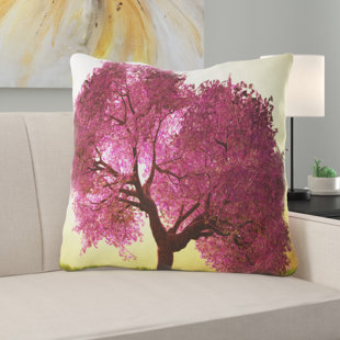 Designart CU14295-16-16 Cherry Blossom in Beautiful Garden Landscape Printed Cushion Cover for Living Room Sofa Throw Pillow 16 x 16 